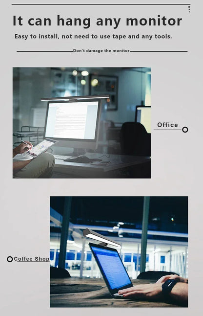 Allist™ Horizon 50 Monitor Light Bar | Asymmetrical Eye-Care Desk Lamp & Screen Glow