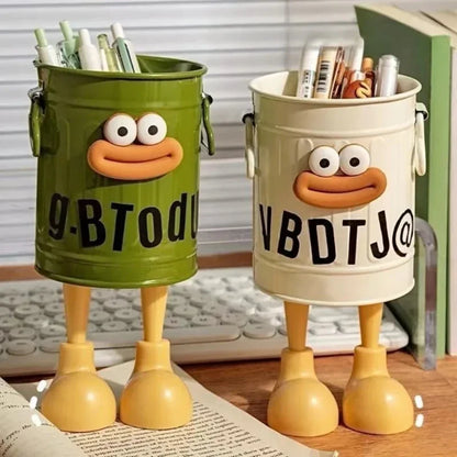 Allist Kärlek Metal Desk Organizer | DIY Character Pen Bucket & Industrial Tool Vault