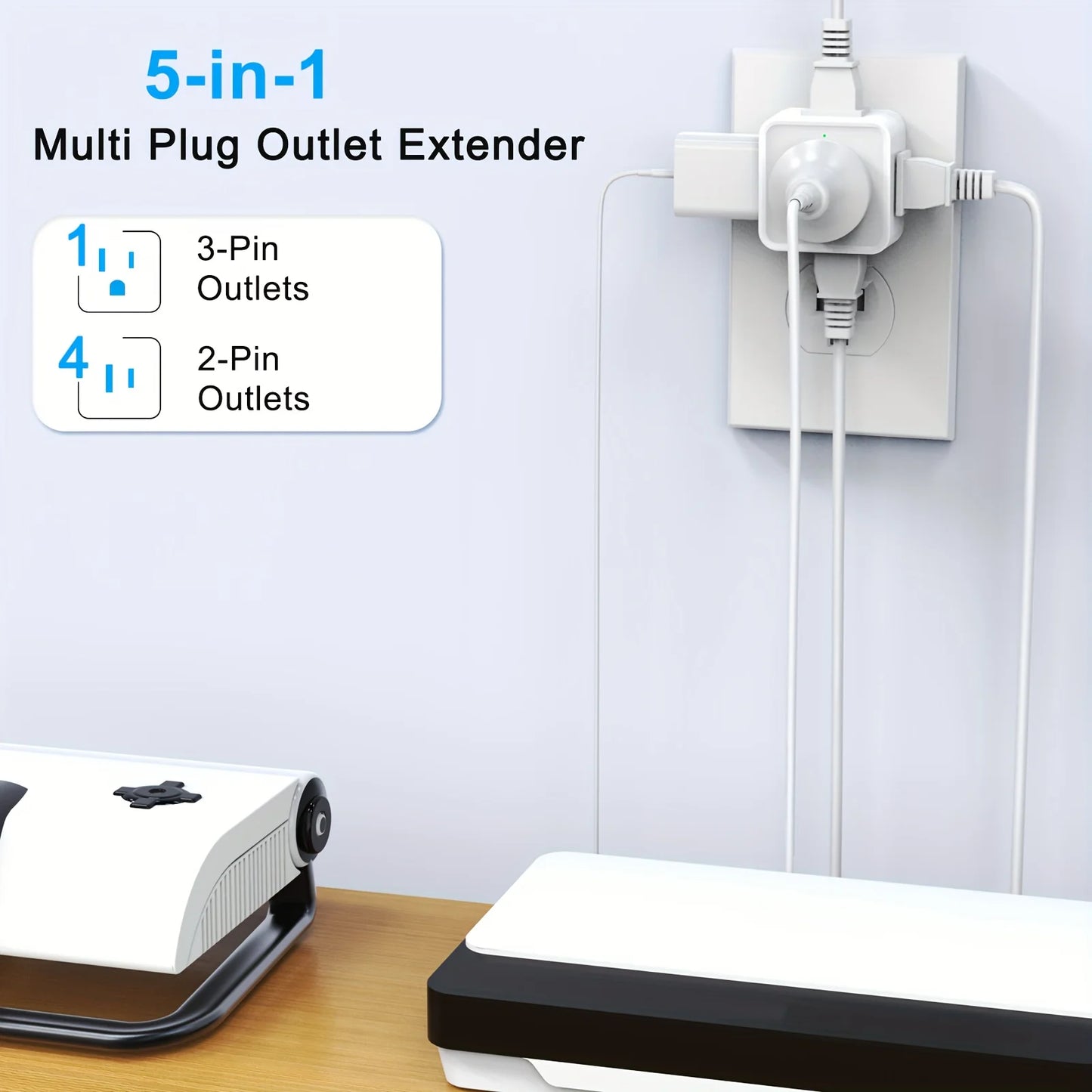 Allist Aero 5-Way Outlet Expander | Minimalist Cordless Power Cube & Cruise-Safe Travel Splitter