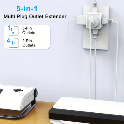 Allist Aero 5-Way Outlet Expander | Minimalist Cordless Power Cube & Cruise-Safe Travel Splitter
