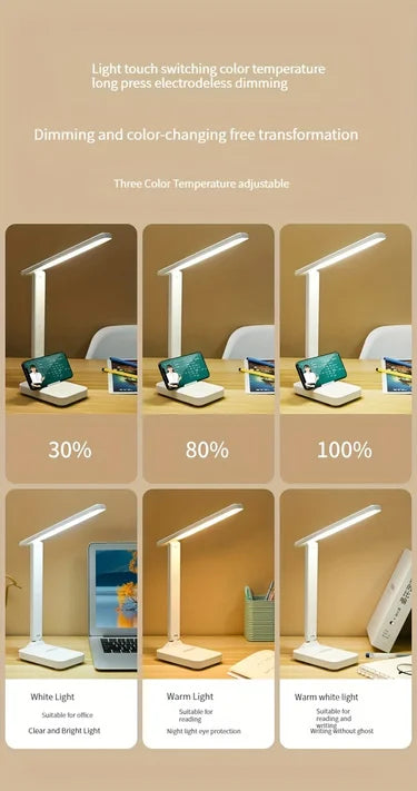 Foldable Table Lamp Led Desk Lamp 3 Type Stepless Dimmable Touch Bedside Reading Eye Protection Night Light USB Chargeable