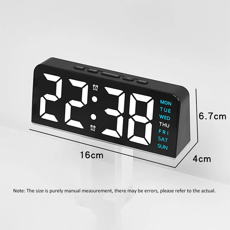 Allist Aura 7” LED Digital Command Clock | Dual Alarm, Temperature & Ambient Under-Glow