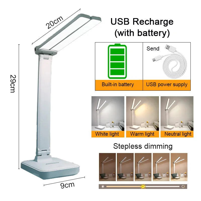 Allist Aero Dual-Wing Desk Lamp | Foldable Wide-Angle LED with Adaptive Eye-Care