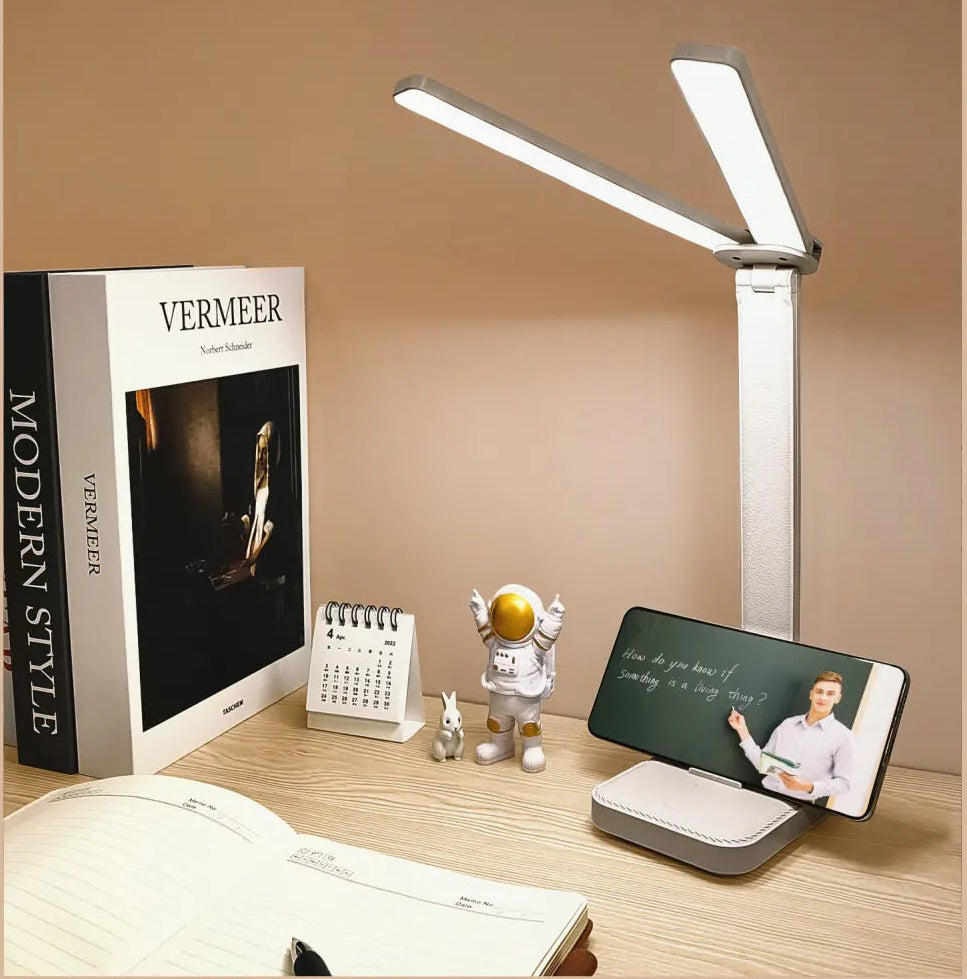 Allist Aero Dual-Wing Desk Lamp | Foldable Wide-Angle LED with Adaptive Eye-Care