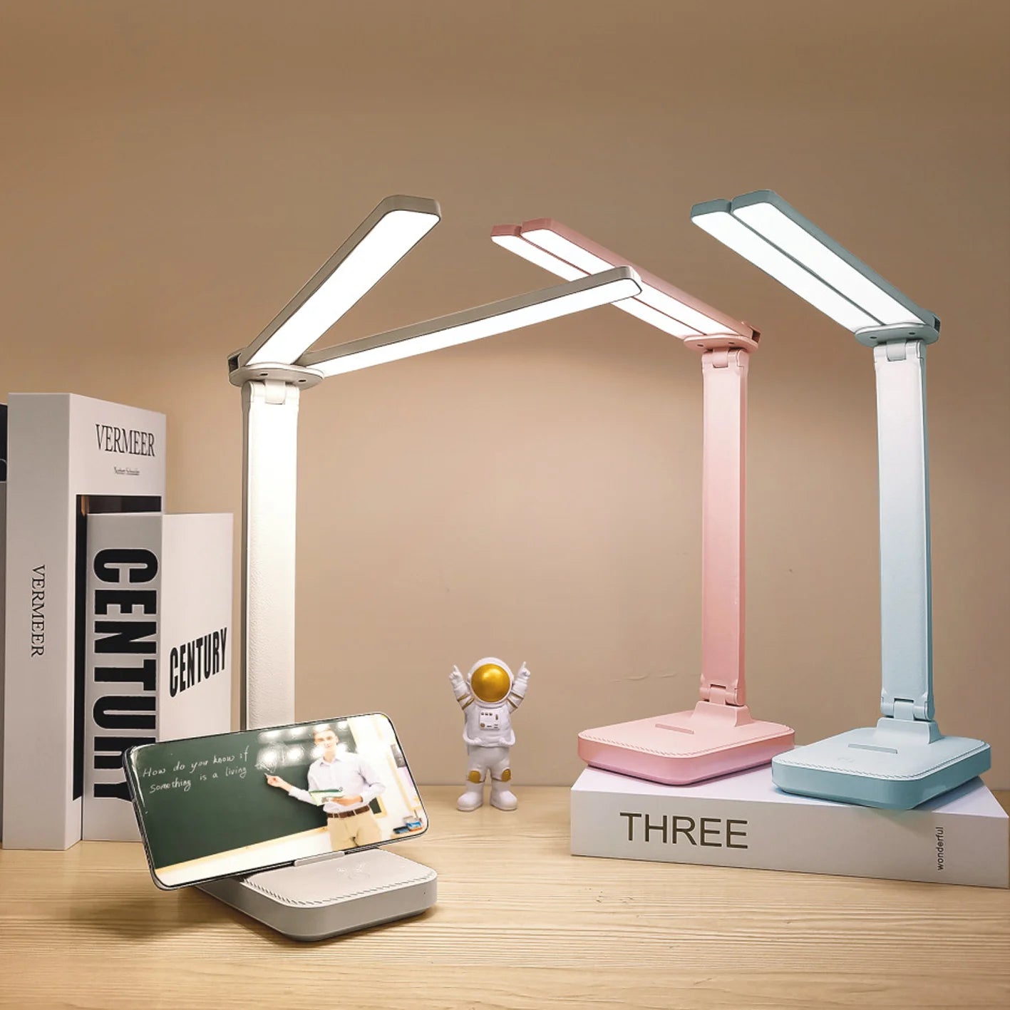 Allist Aero Dual-Wing Desk Lamp | Foldable Wide-Angle LED with Adaptive Eye-Care