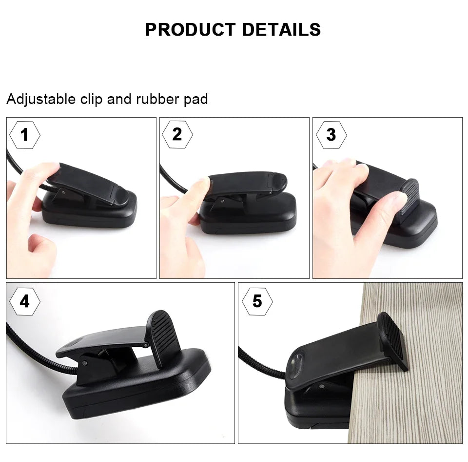 Allist Pivot 5-LED Clip-On Task Light | Ultra-Portable Flexible Reading & Focus Lamp