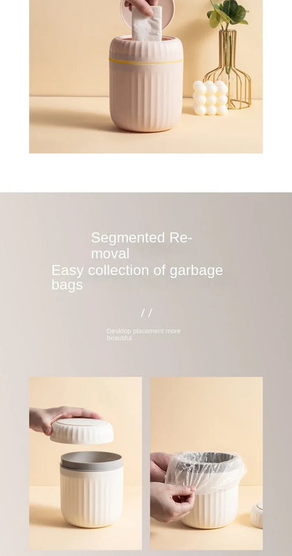 Allist Aero Desktop Waste Vault | Minimalist Press-Top Bin with Hidden Bag Design