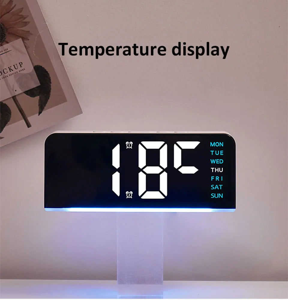 Allist Aura 7” LED Digital Command Clock | Dual Alarm, Temperature & Ambient Under-Glow