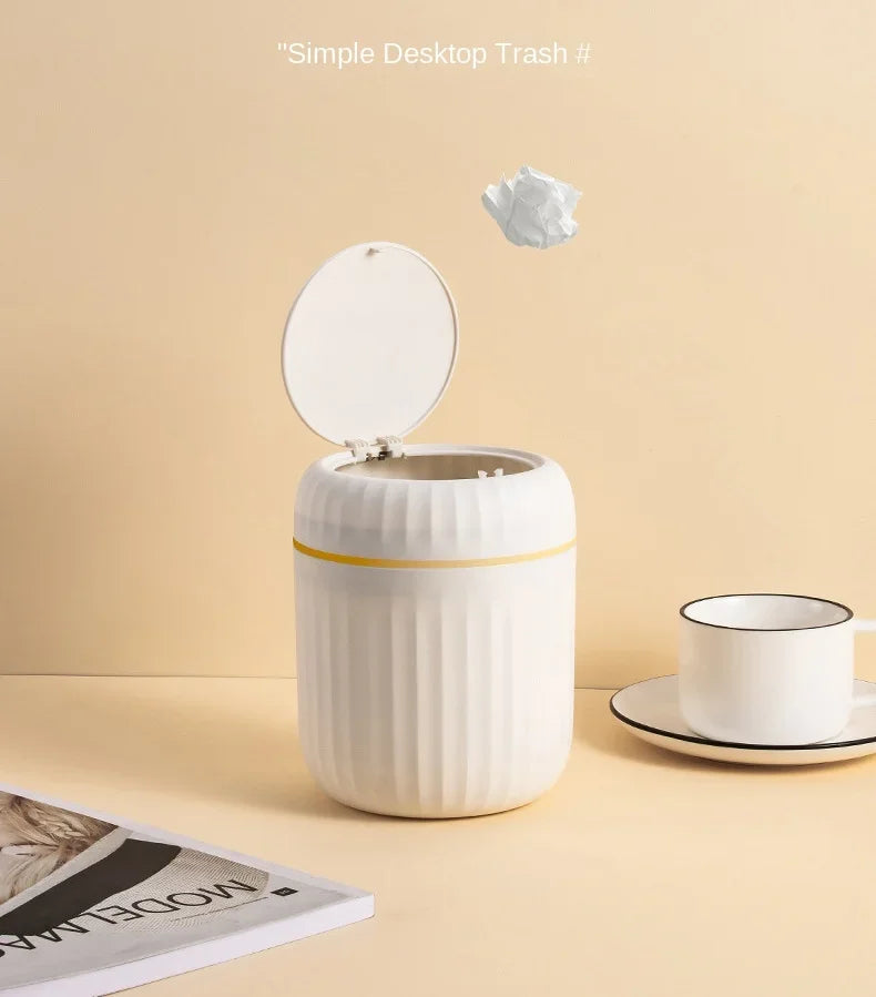 Allist Aero Desktop Waste Vault | Minimalist Press-Top Bin with Hidden Bag Design