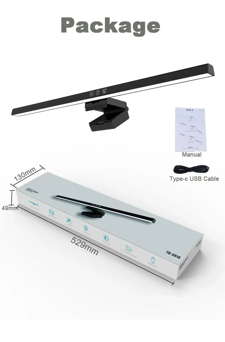 Allist™ Horizon 50 Monitor Light Bar | Asymmetrical Eye-Care Desk Lamp & Screen Glow