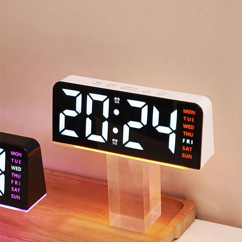 Allist Aura 7” LED Digital Command Clock | Dual Alarm, Temperature & Ambient Under-Glow