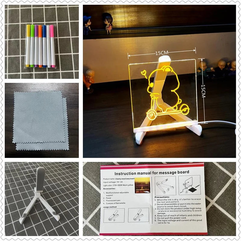 Allist™ GlowBoard Pro | Luminous Acrylic Weekly Planner & Desktop Memo Board