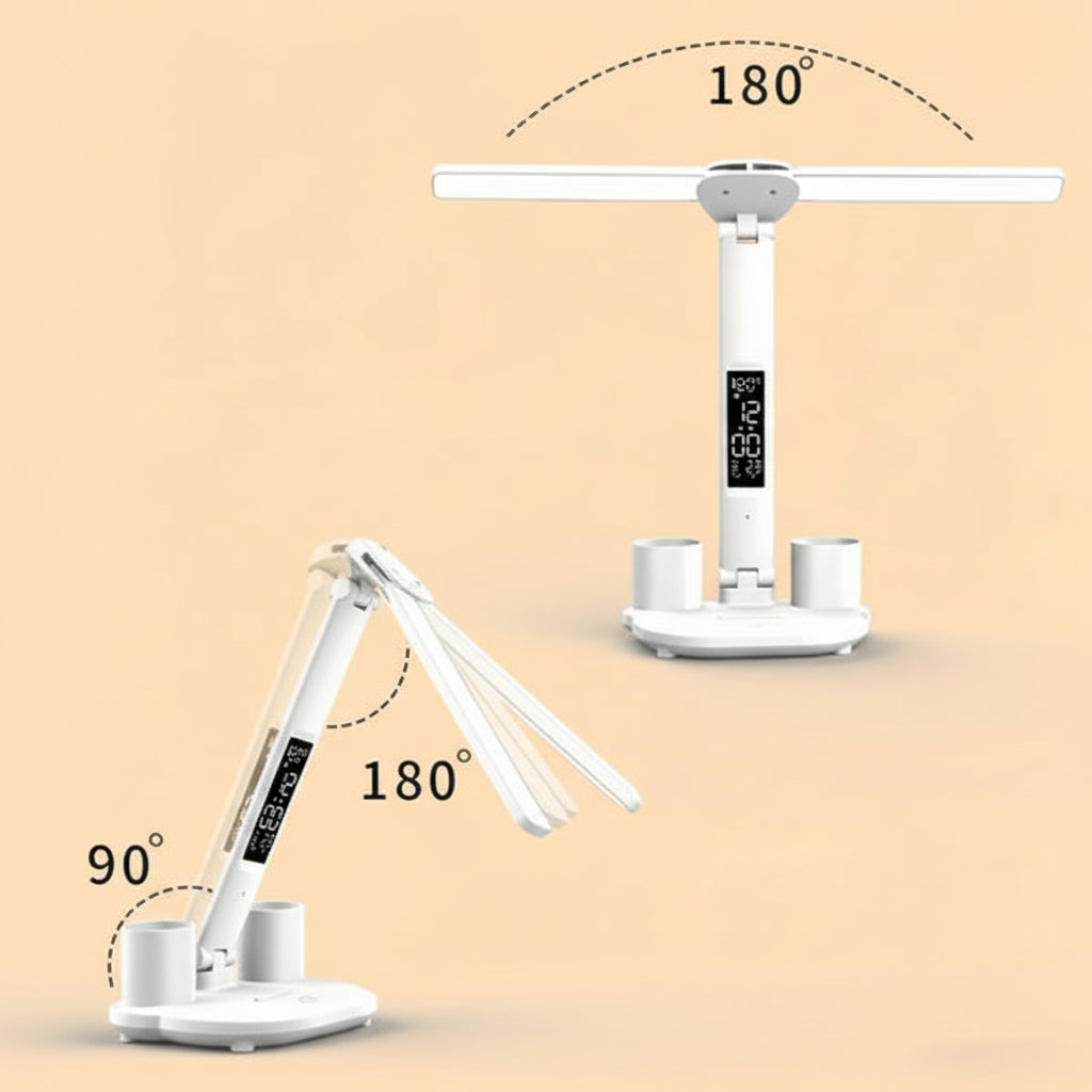 Allist™ Zenith Dual-Wing Workstation Lamp | Smart LED Display, Organizer & Phone Dock