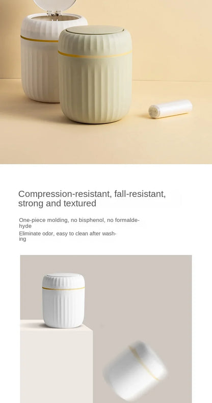 Allist Aero Desktop Waste Vault | Minimalist Press-Top Bin with Hidden Bag Design