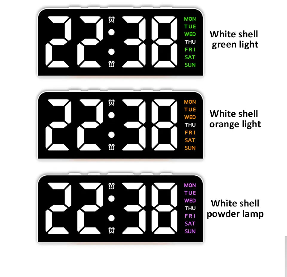 Allist Aura 7” LED Digital Command Clock | Dual Alarm, Temperature & Ambient Under-Glow