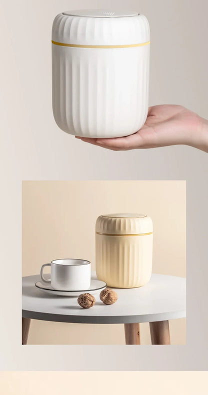 Allist Aero Desktop Waste Vault | Minimalist Press-Top Bin with Hidden Bag Design