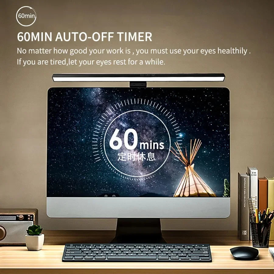 Allist™ Horizon 50 Monitor Light Bar | Asymmetrical Eye-Care Desk Lamp & Screen Glow