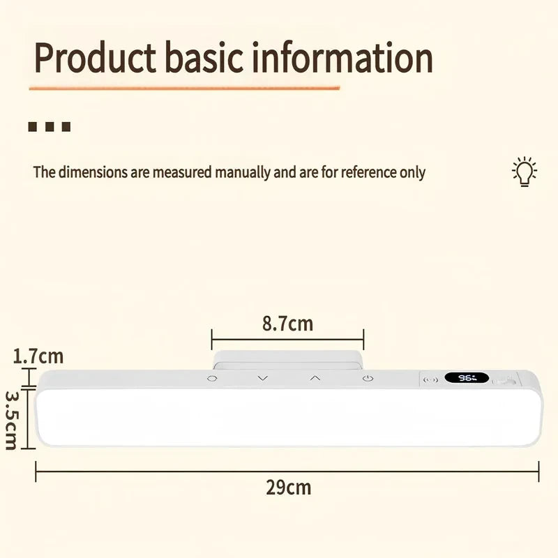 Allist™ Aura Magnetic Task Light | Smart LED Bar with Power Display & Remote Control