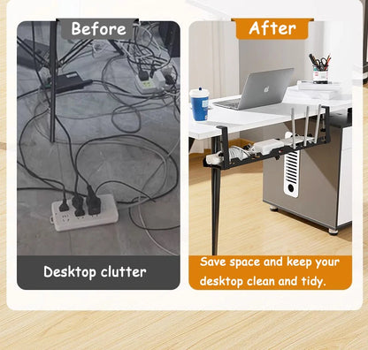 Allist Aero Telescopic Under-Desk Cable Manager | No-Drill Carbon Steel Power Hub