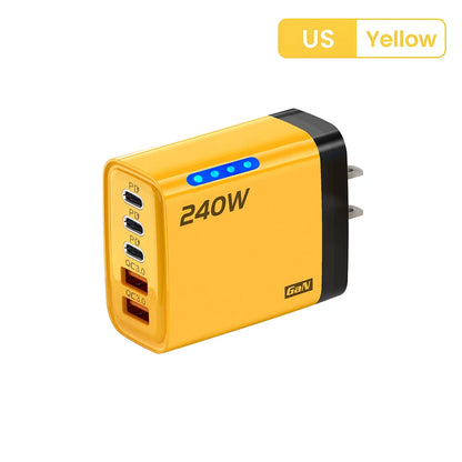 Allist Volt 240W GaN 5-Port Desktop Charging Station | 3× USB-C PD + USB-A QC 3.0 Fast Charger for Laptop, iPhone & Android