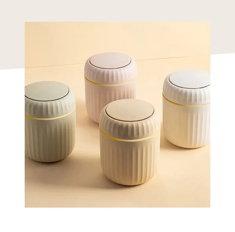 Allist Aero Desktop Waste Vault | Minimalist Press-Top Bin with Hidden Bag Design