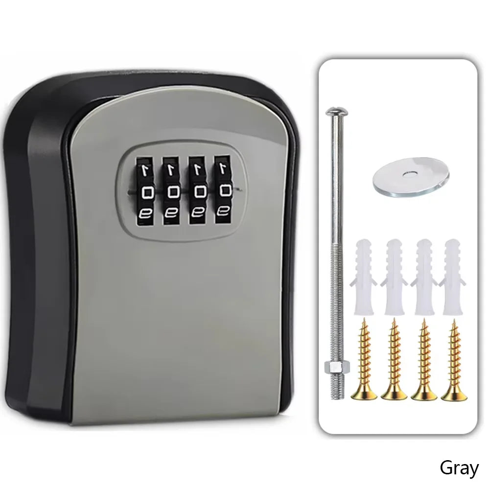 Allist SecureKey Wall-Mount Vault | 4-Digit Combination Security Box & Weather-Resistant Key Safe