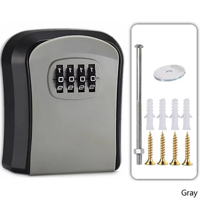 Allist SecureKey Wall-Mount Vault | 4-Digit Combination Security Box & Weather-Resistant Key Safe