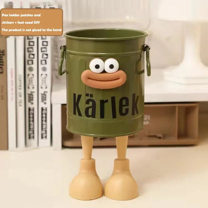 Allist Kärlek Metal Desk Organizer | DIY Character Pen Bucket & Industrial Tool Vault