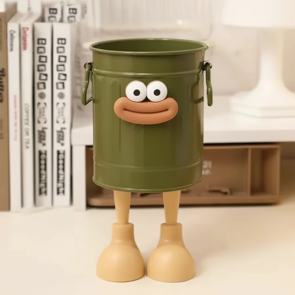 Allist Kärlek Metal Desk Organizer | DIY Character Pen Bucket & Industrial Tool Vault