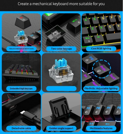 Allist K-104 Mechanical Workstation Keyboard | Tactile Blue Switches & Detachable Type-C Cable