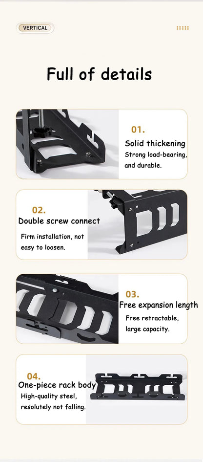 Allist Aero Telescopic Under-Desk Cable Manager | No-Drill Carbon Steel Power Hub