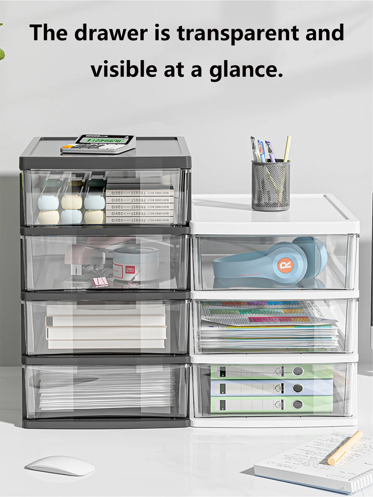Allist Vista Modular Desktop Drawer System | High-Clarity Stationery & Tech Organizer