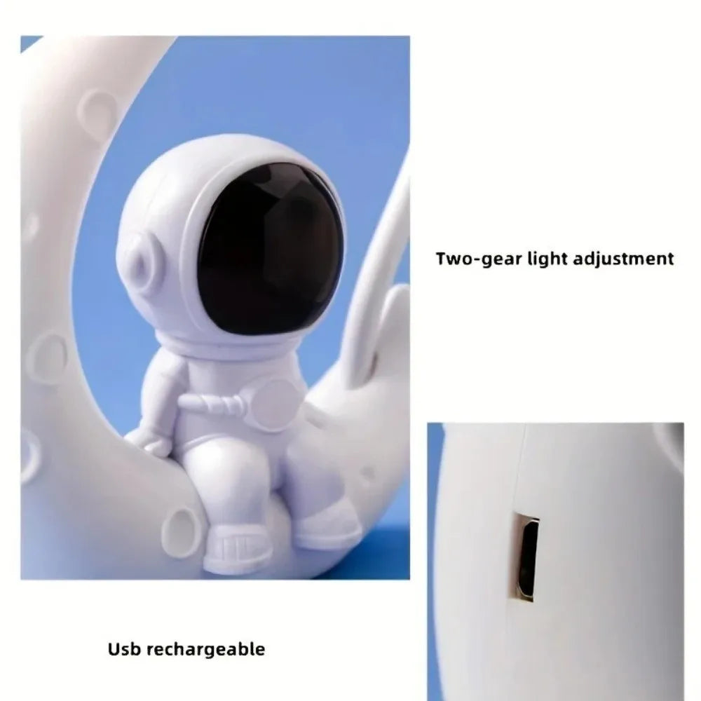 Allist Luna-Astro Ambient Light | Creative Astronaut Desk Ornament & UFO Task Lamp
