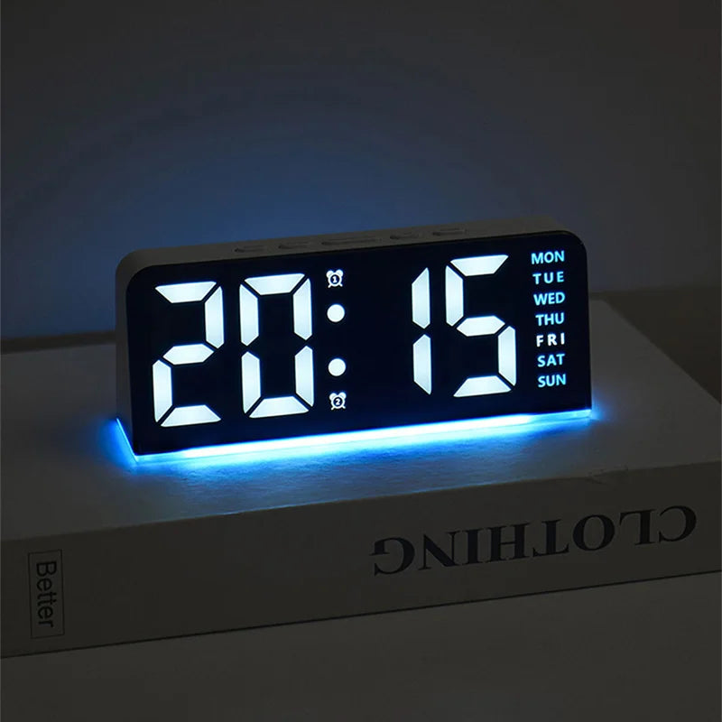 Allist Aura 7” LED Digital Command Clock | Dual Alarm, Temperature & Ambient Under-Glow