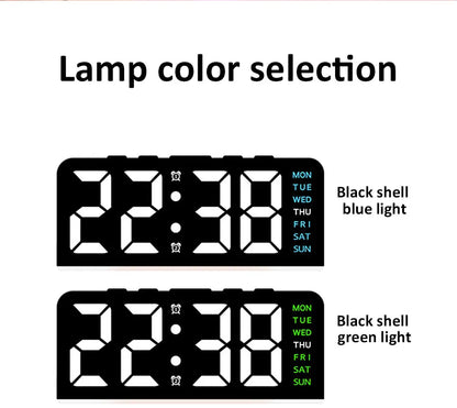 Allist Aura 7” LED Digital Command Clock | Dual Alarm, Temperature & Ambient Under-Glow