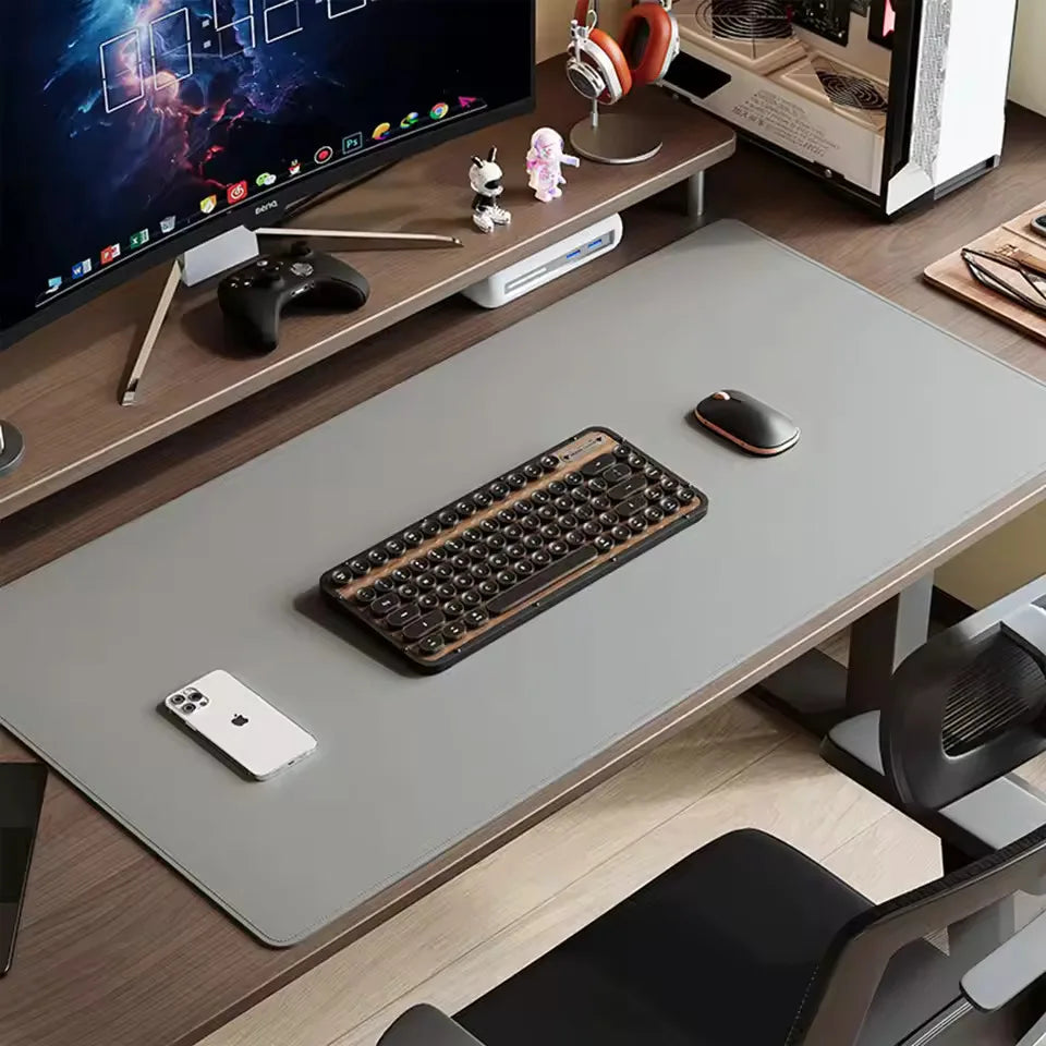 Allist Aero Leather Desk Pad | Waterproof Vegan Leather Desktop Protector & High-Precision Mouse Mat