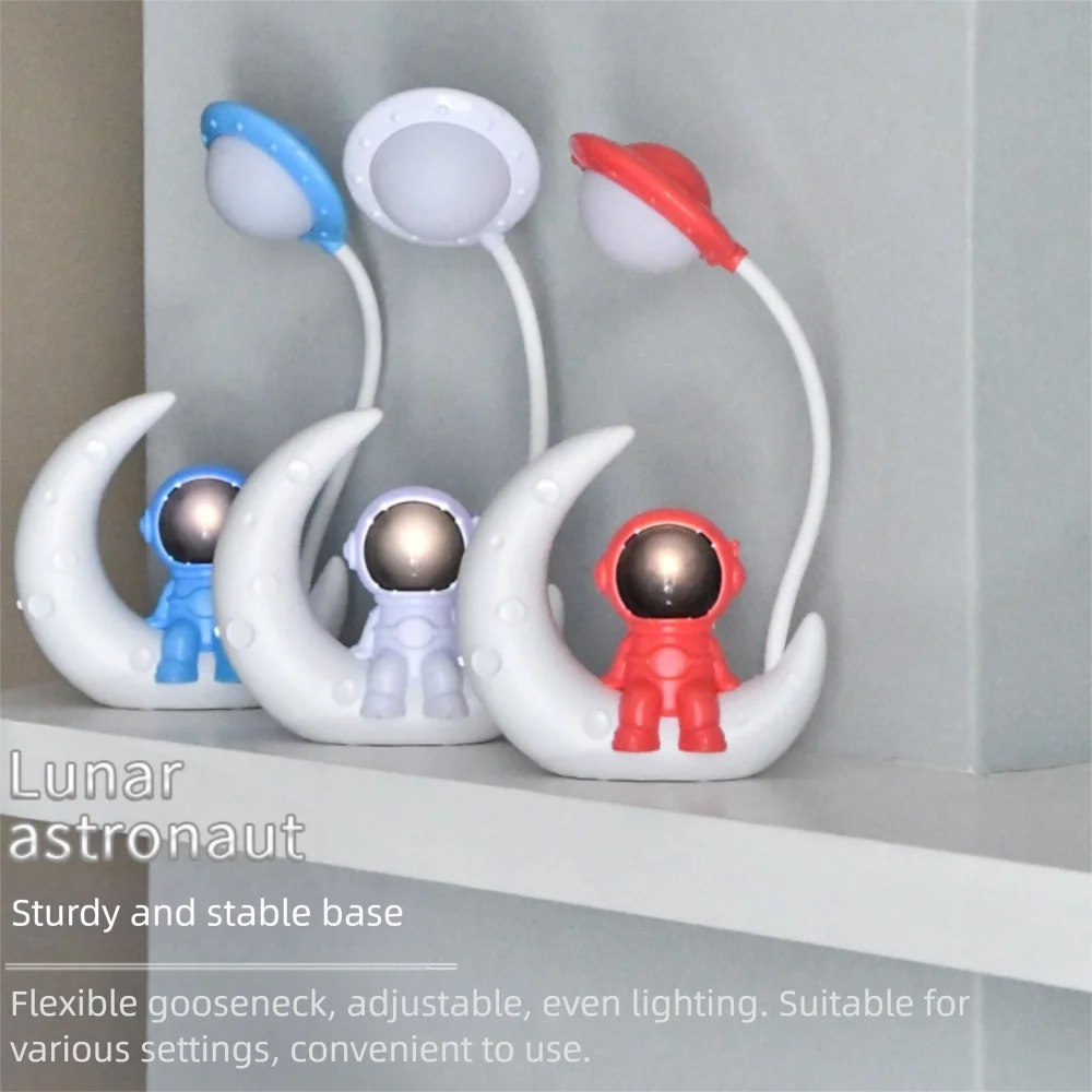 Allist Luna-Astro Ambient Light | Creative Astronaut Desk Ornament & UFO Task Lamp