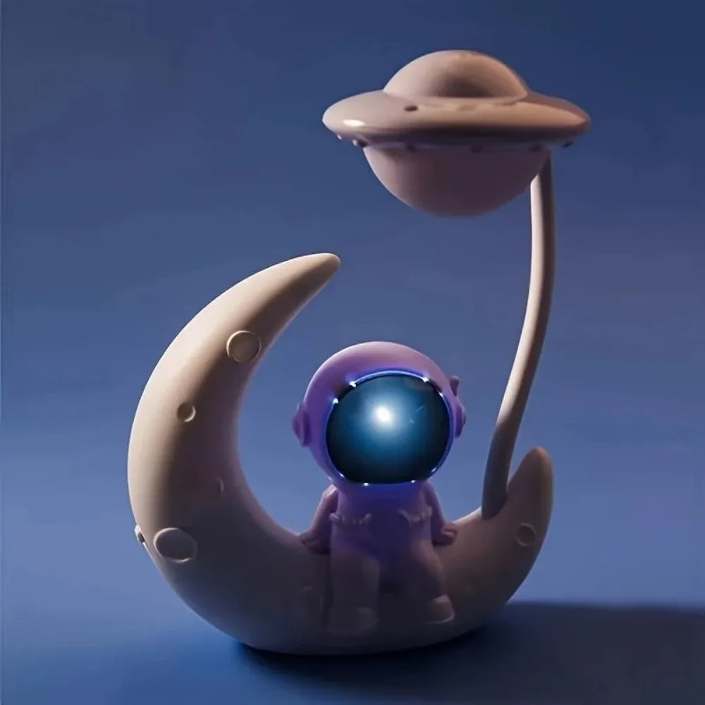 Allist Luna-Astro Ambient Light | Creative Astronaut Desk Ornament & UFO Task Lamp