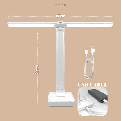 Allist Aero Dual-Wing Desk Lamp | Foldable Wide-Angle LED with Adaptive Eye-Care
