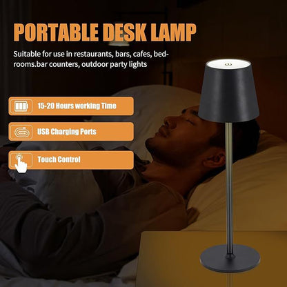 Allist™ Portable LED Desk Lamp – Touch Control, USB Rechargeable Ambient Light