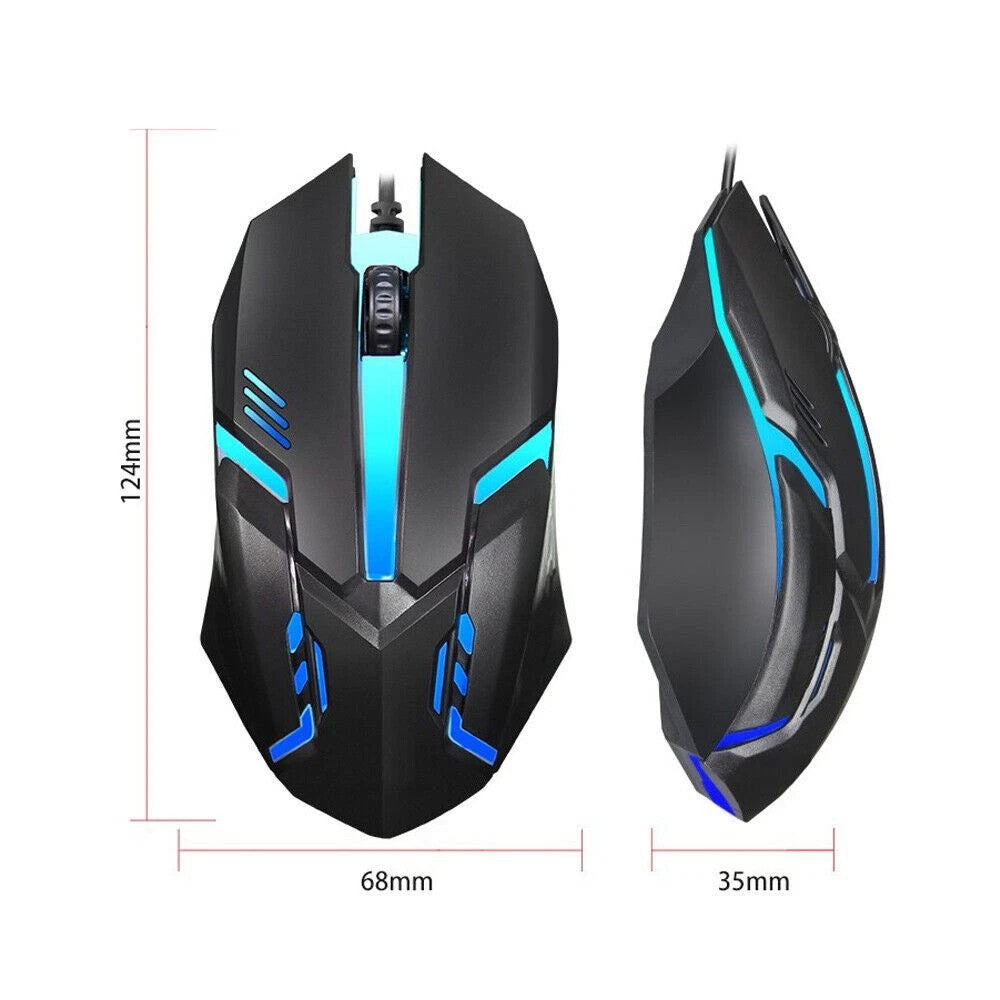 New RGB Gaming Keyboard and Mouse Set – LED Backlit USB Wired Combo for PC, Laptop, PS4, PS5 & Xbox One