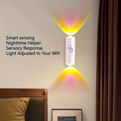 New Magnetic RGB Motion Sensor Night Light – USB Rechargeable Wireless LED Ambient Lamp for Bedroom, Closet & Stairs