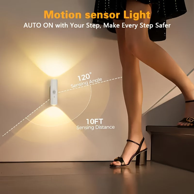 New Magnetic RGB Motion Sensor Night Light – USB Rechargeable Wireless LED Ambient Lamp for Bedroom, Closet & Stairs