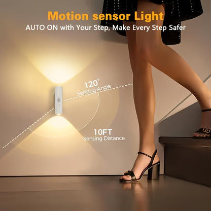 New Magnetic RGB Motion Sensor Night Light – USB Rechargeable Wireless LED Ambient Lamp for Bedroom, Closet & Stairs