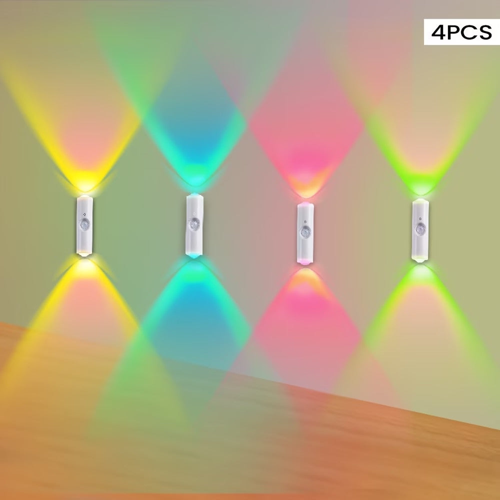 New Magnetic RGB Motion Sensor Night Light – USB Rechargeable Wireless LED Ambient Lamp for Bedroom, Closet & Stairs