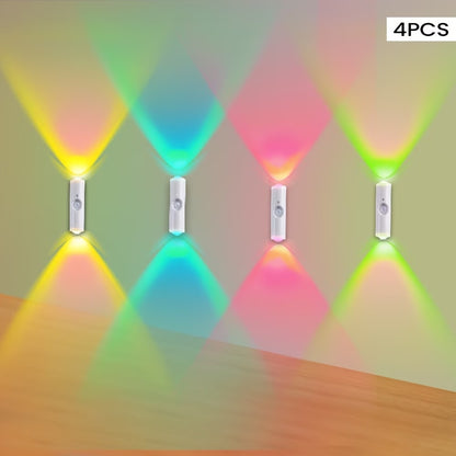 New Magnetic RGB Motion Sensor Night Light – USB Rechargeable Wireless LED Ambient Lamp for Bedroom, Closet & Stairs