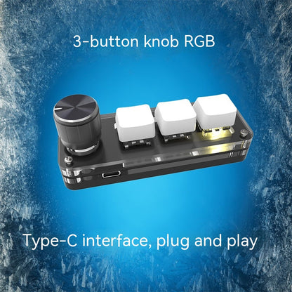 MacroPad Pro | Custom 3-Key Mechanical Keypad with Precision Control Knob & RGB
