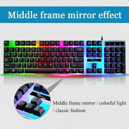 New RGB Gaming Keyboard and Mouse Set – LED Backlit USB Wired Combo for PC, Laptop, PS4, PS5 & Xbox One